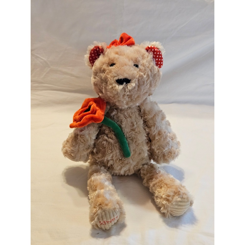 Scentsy Buddy Poppy The Bear Holding Poppy Flower Bow W/baked apple pie Scent